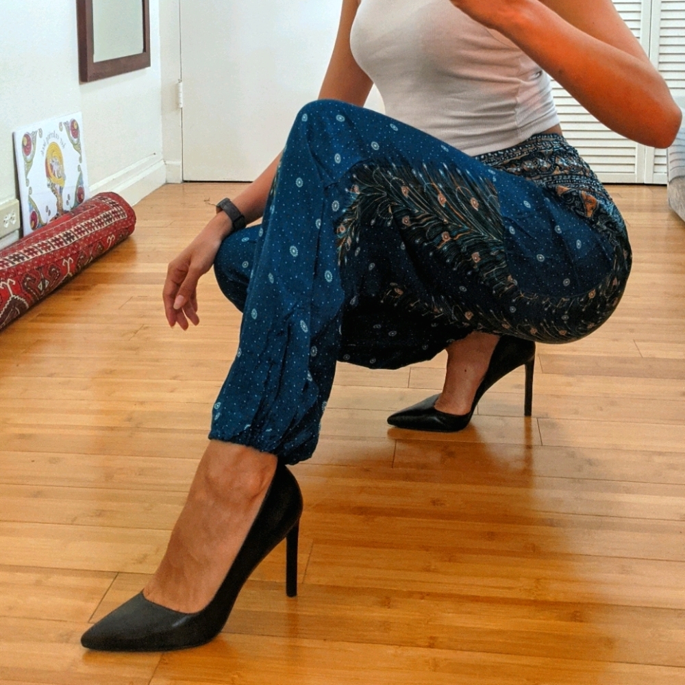 Deep Sea Green Print Pants
